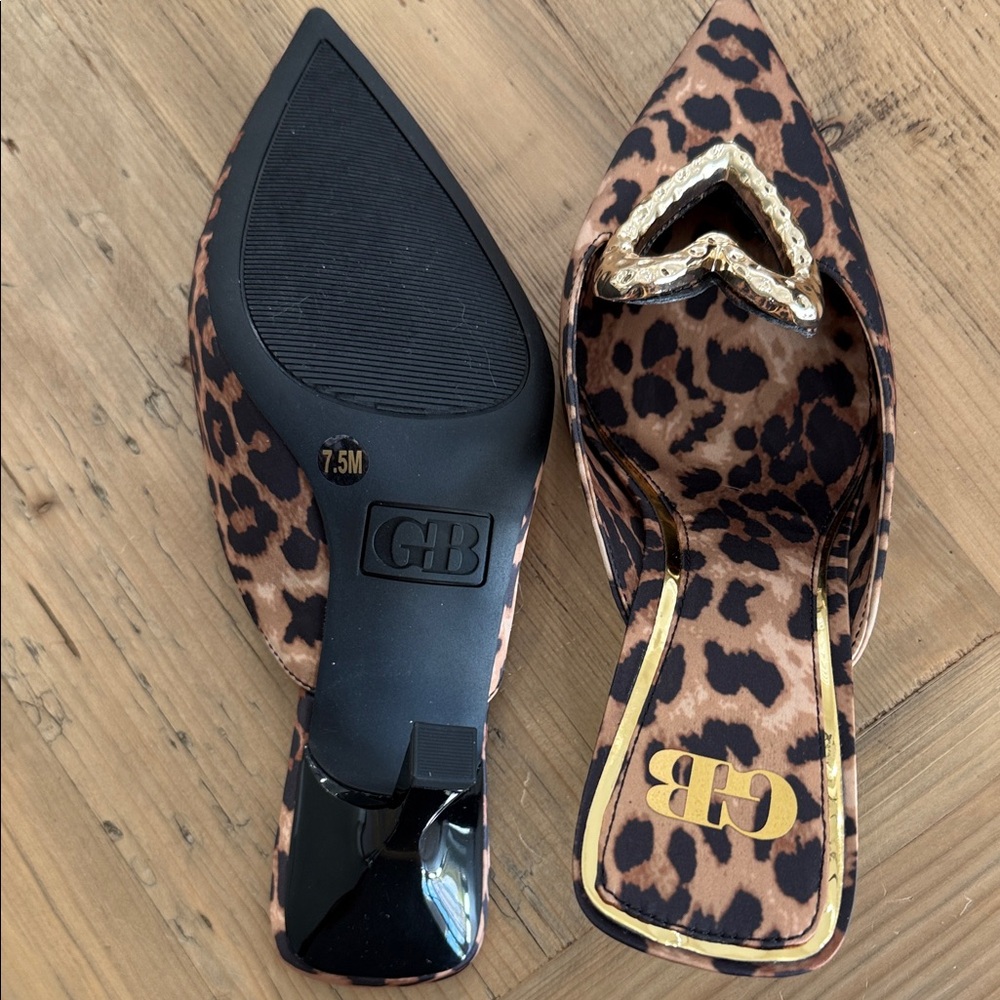 Gianni Bini Animal Print Heels with Heart Accent - Picture 4 of 6